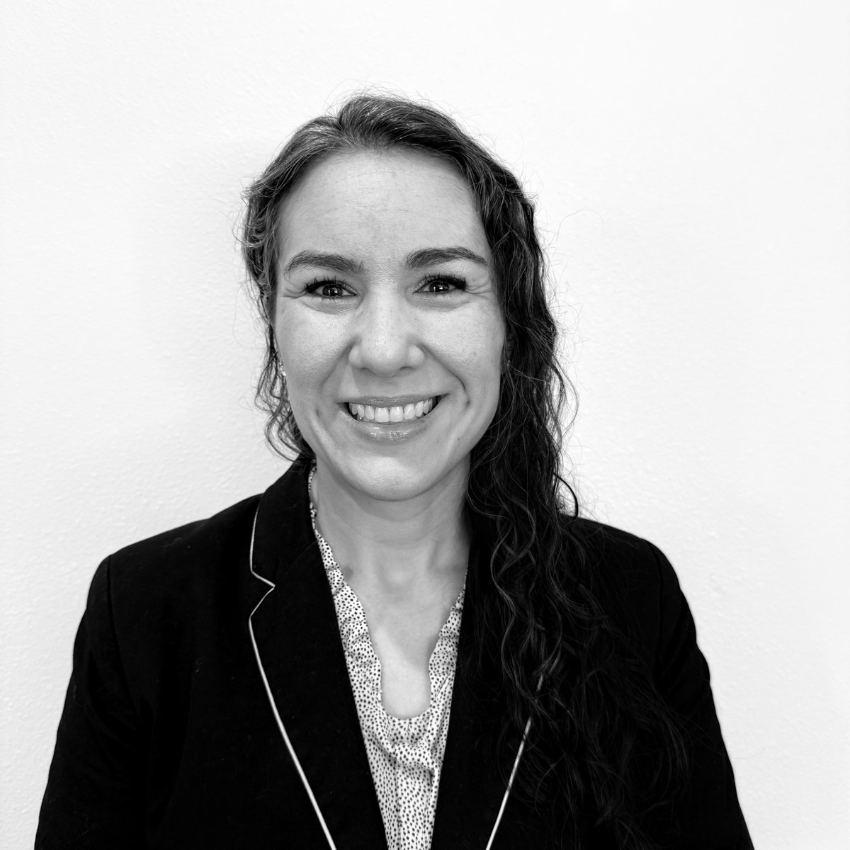 Jessica Wark, black and white portrait